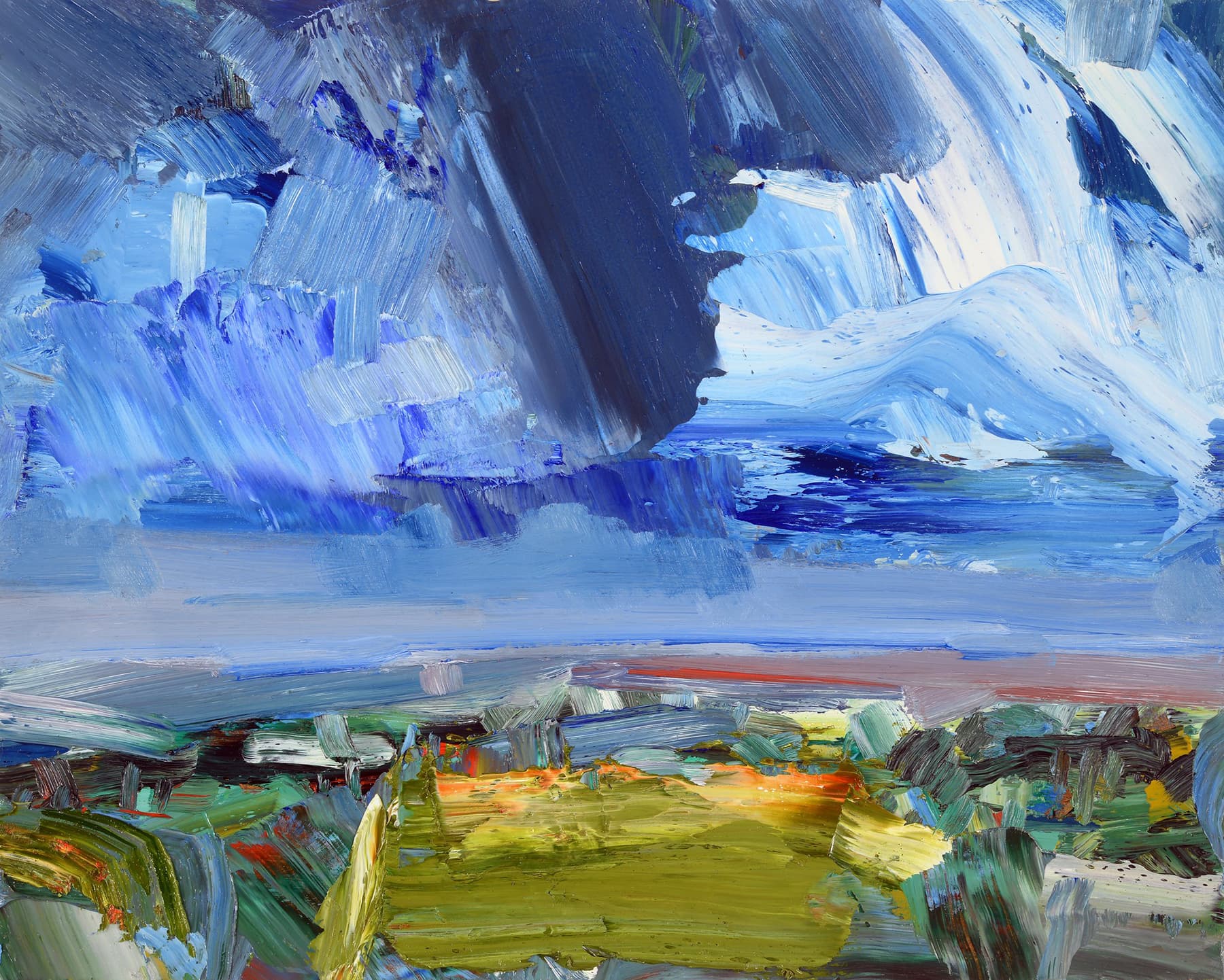 Landscape, abstracted, Ontario artist, fields