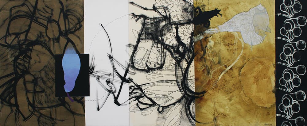 Abstract, Vancouver, Canadian art, contemporary, pastel, sumi ink, collage