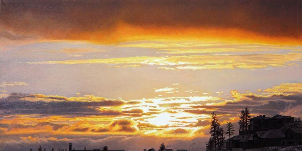 Kelowna, realism, Calgary, artist residency, sunset, light