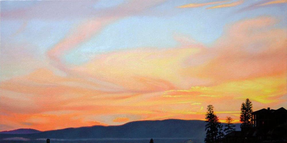 Kelowna, realism, Calgary, artist residency, sunset, light, Mission Hill Winery, glow