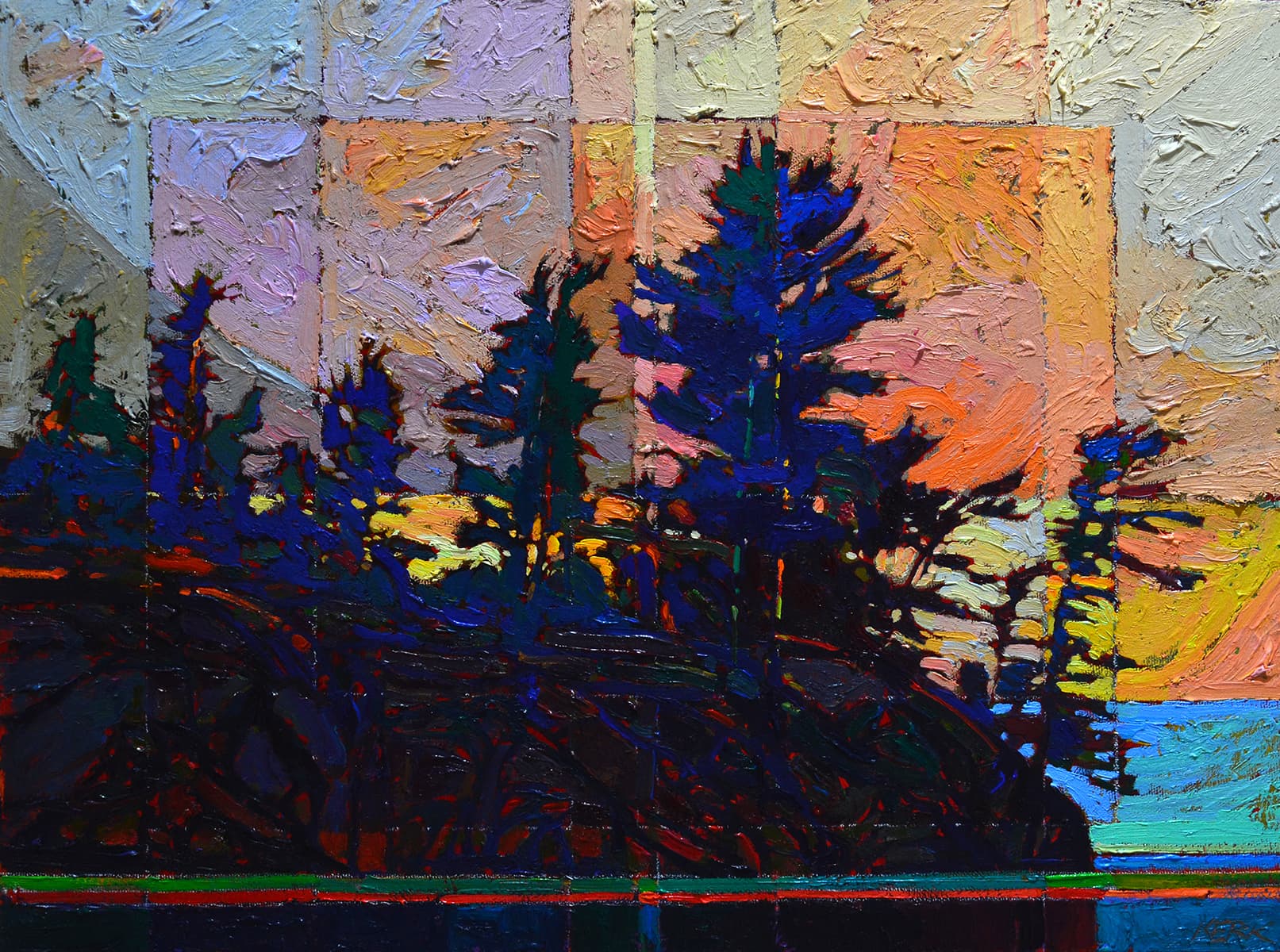 landscape, Winnipeg artist, impressionism, island, shadow