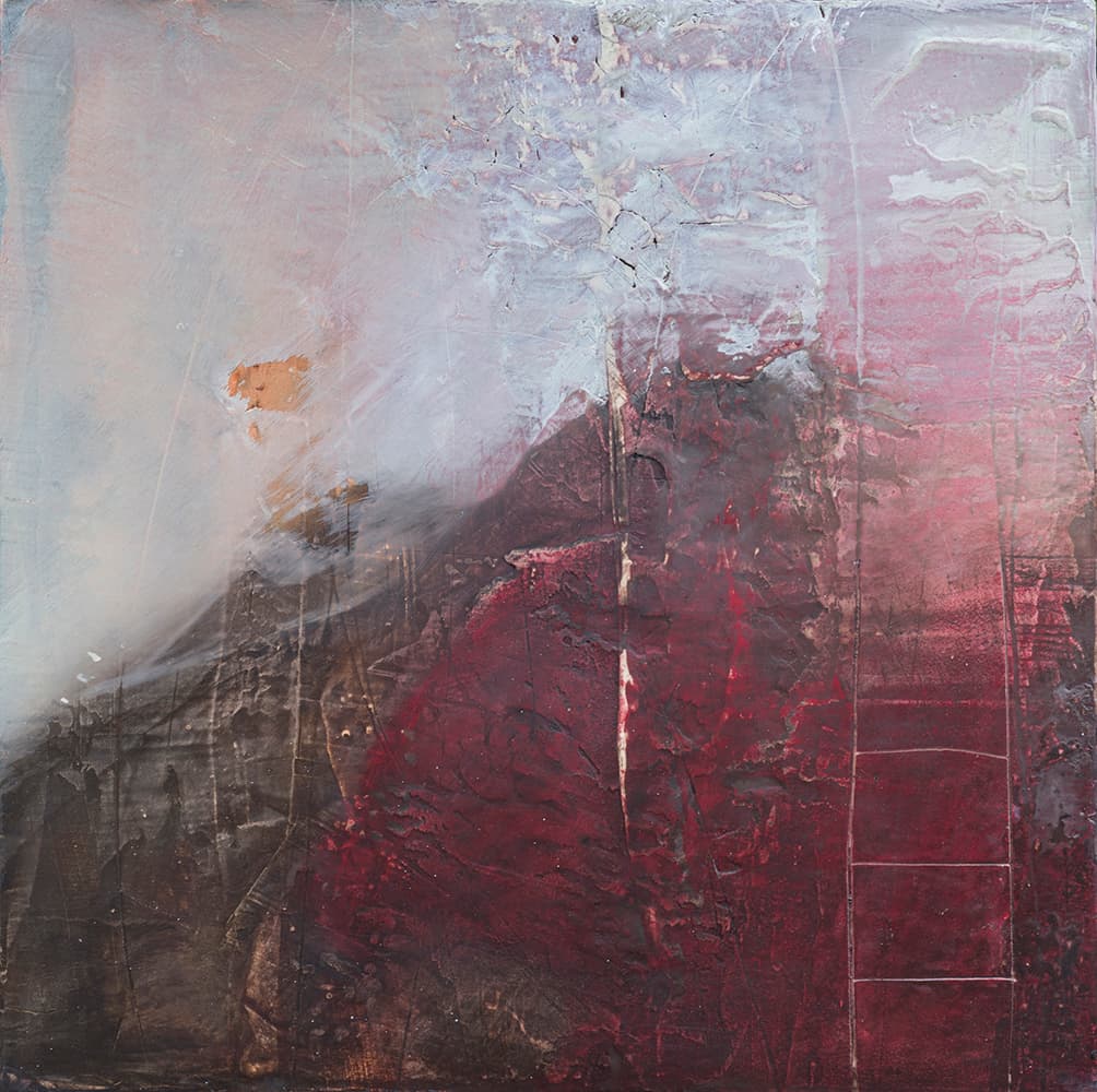 Abstraction, Sunshine coast, British Columbia Artist, Action expressionism, mixed media, pink, red