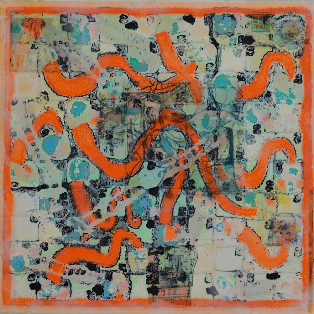 layers, folklore, mixed media, Edmonton, pastel, swirl, encaustic, game, snakes and ladders