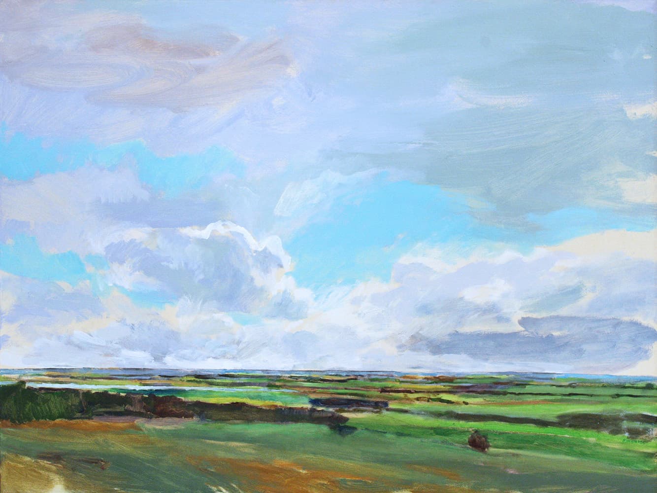 Grande Prairie, Alberta artist, landscape, prairies, dramatic, impressionistic, painterly, greens