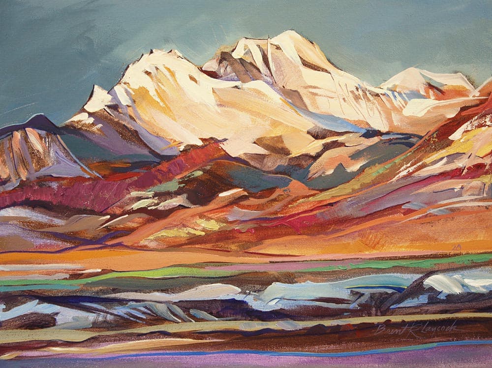 landscape, river, painterly, acrylic, Alberta