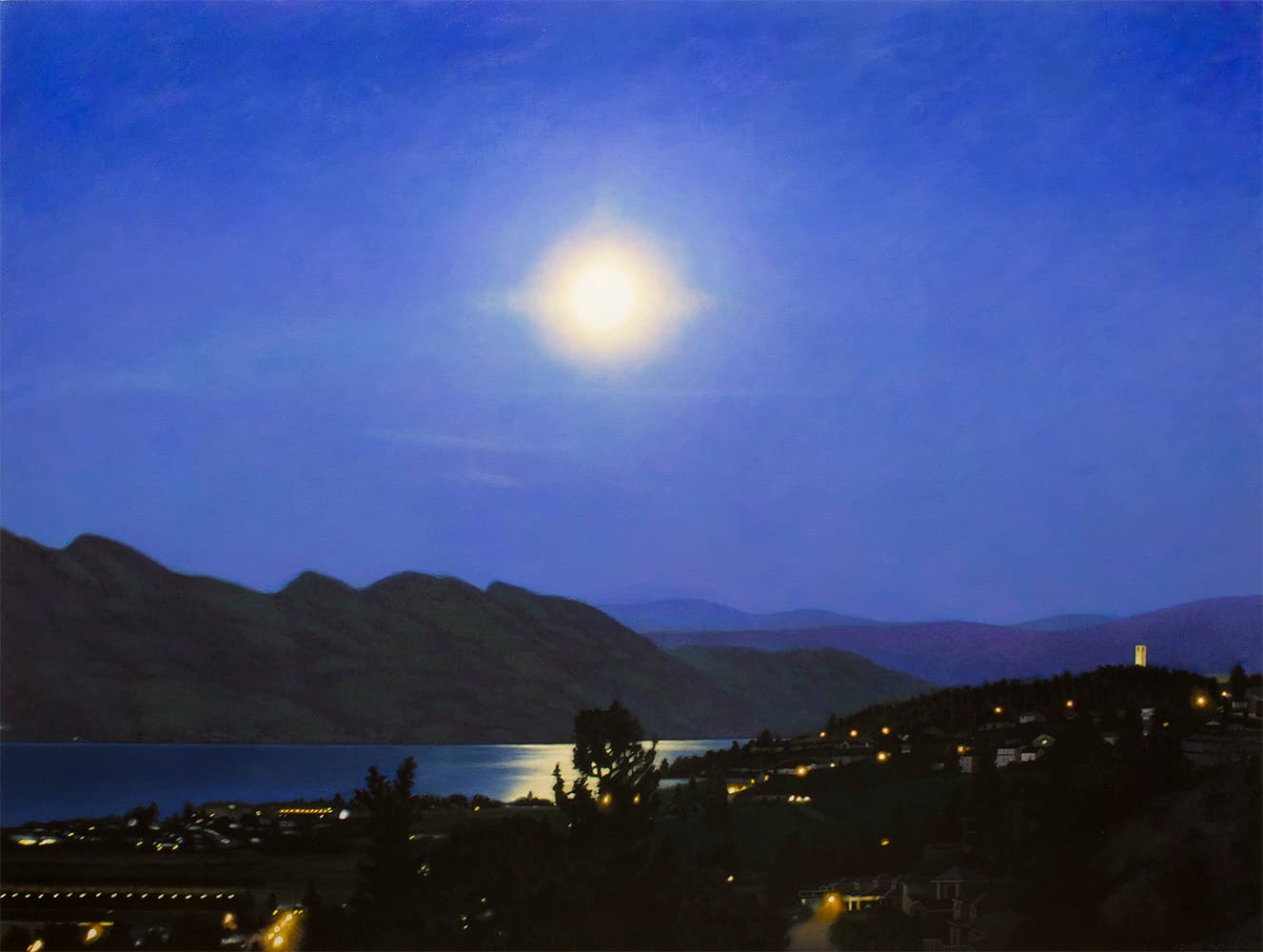 Nocturne, moon, full, dark lighting, Kelowna