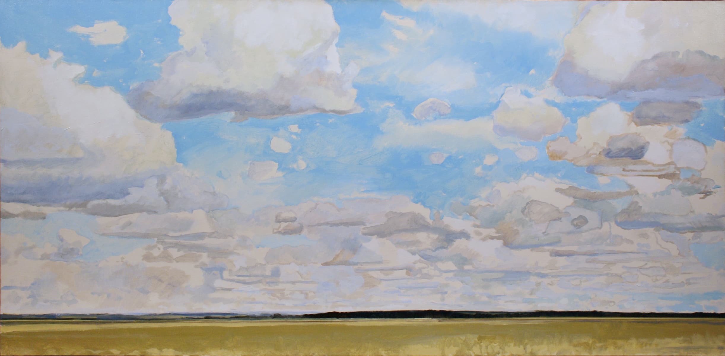 Grande Prairie, Alberta artist, landscape, prairies, popcorn clouds, impressionistic, painterly