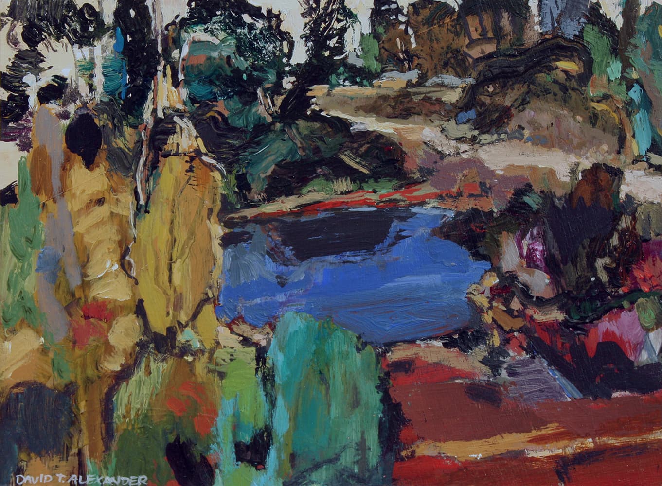 water, pool, pond, acrylic, Okanagan