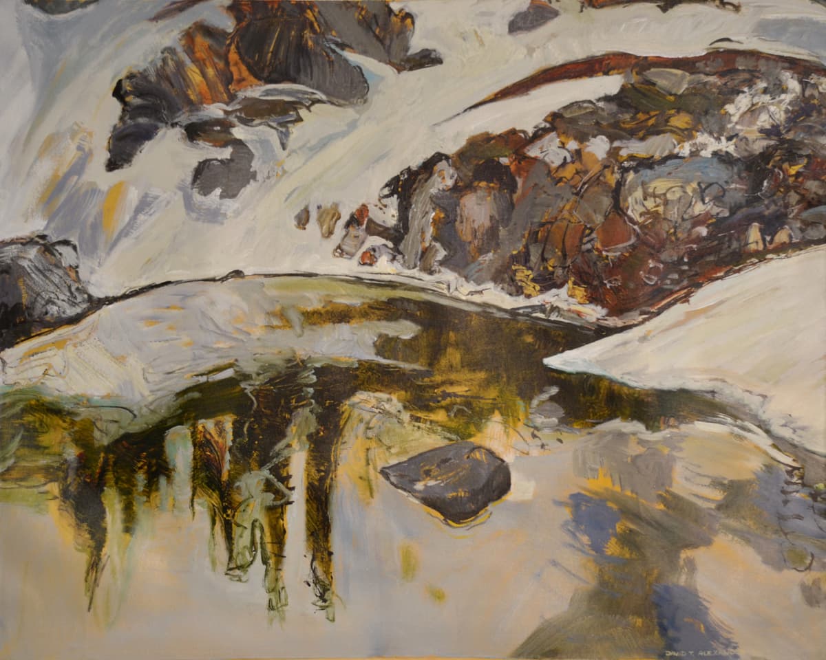 depth, impressionistic, British Columbia, Saskatchewan, landscape, wash, impressionism, reflection, mountains, complimentary, Okanagan, water, perspective, calm, snow