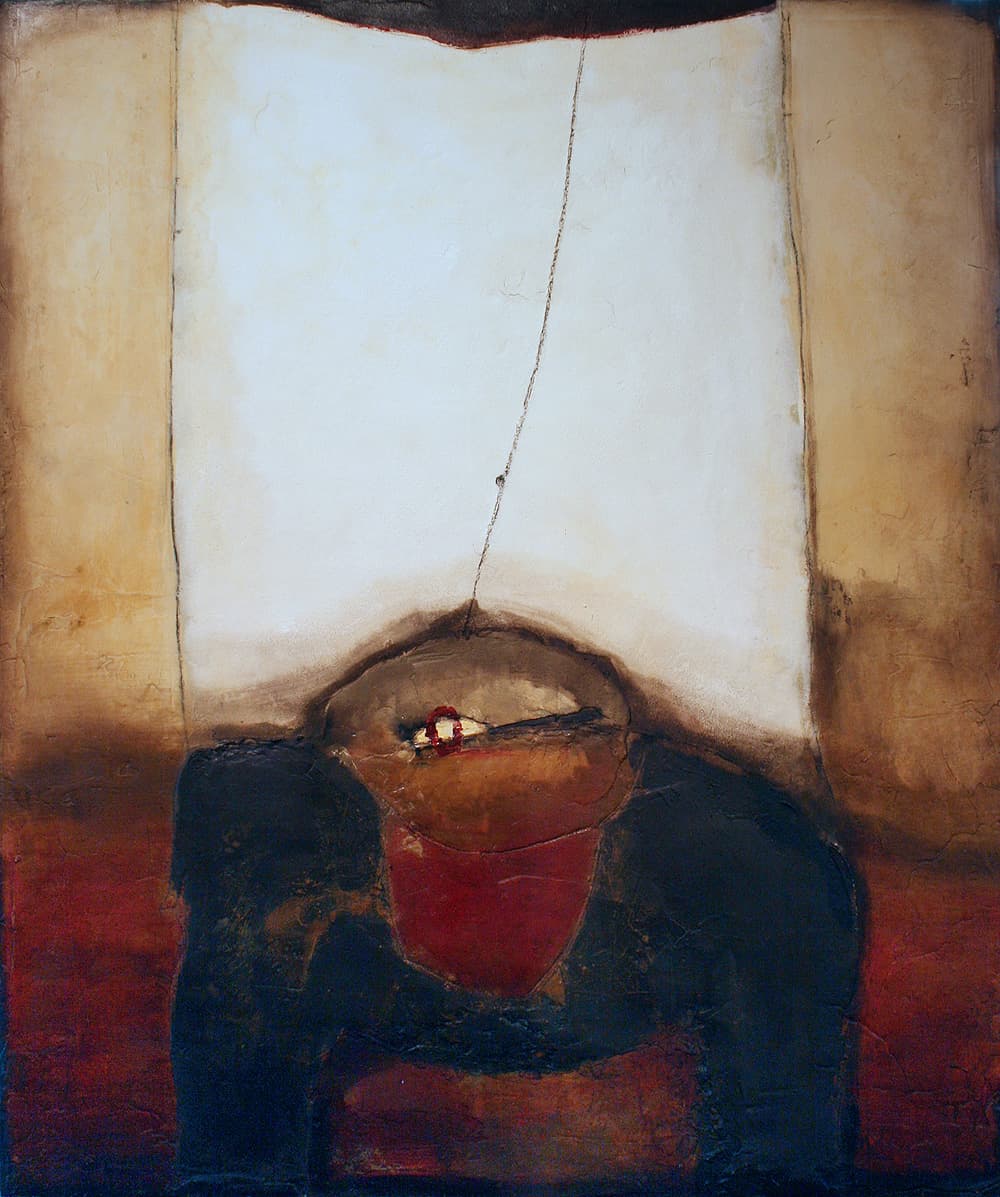 plaster, marble dust, sand, mixed media, abstract, Fez, Morocco, acrylic, earthy, red