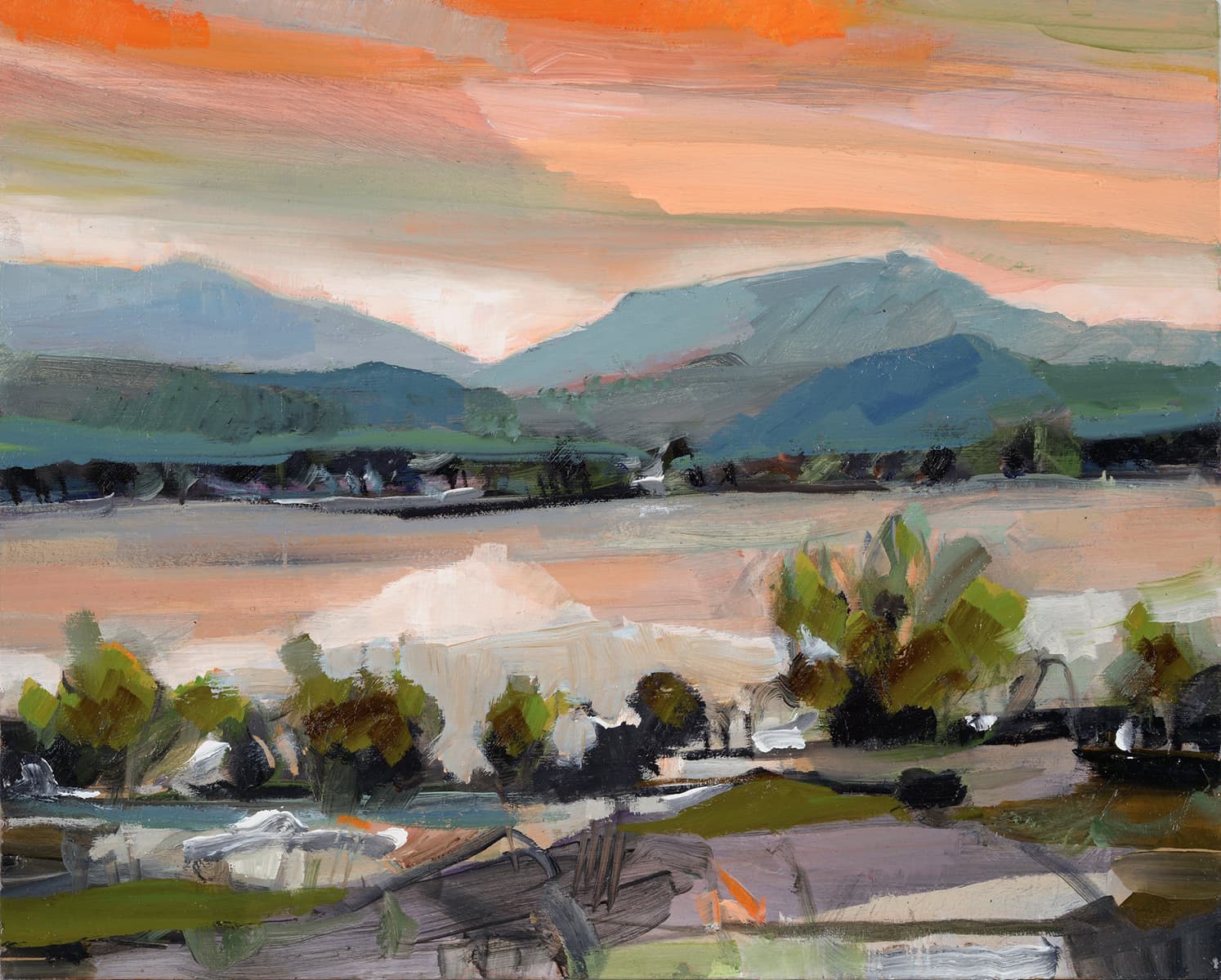 Landscape, abstracted, Ontario artist, bold brush strokes