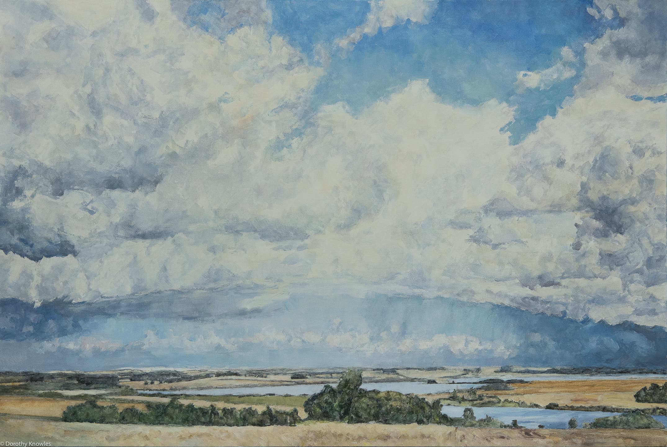 Emma Lake, Saskatoon, Saskatchewan, river, lake, clouds, sky, impressionism, acre