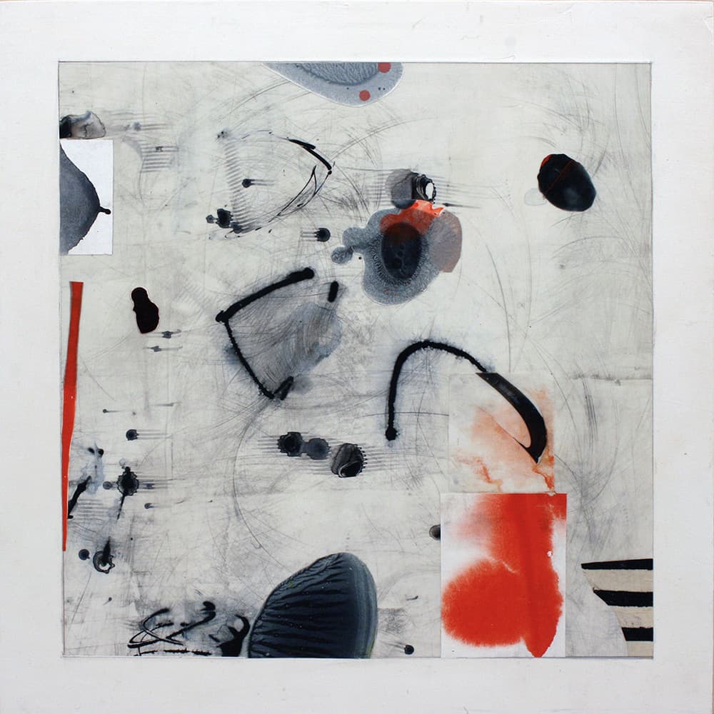 Abstraction, blood orange, mark-making, collage free-form,