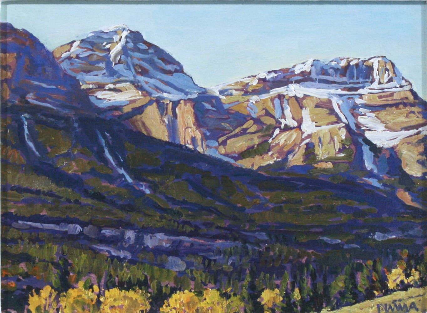 Alberta landscape, Group of Seven, Calgary artist, panorama, Kananaskis, mountains, fall, river, winter, forest, Banff