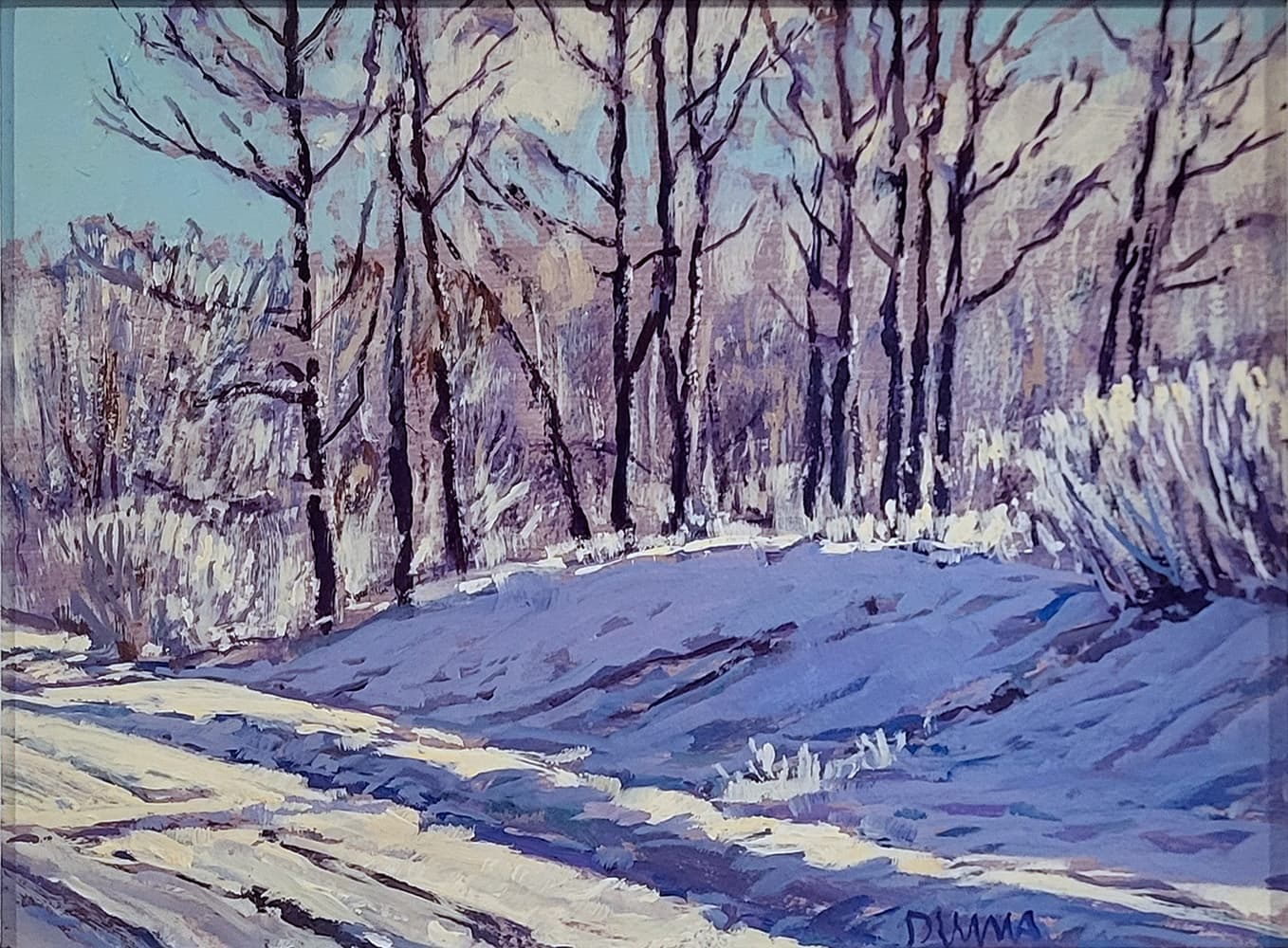 Alberta landscape, Group of Seven, Calgary artist, panorama, Kananaskis, mountains, fall, river, winter, winter light, highway view. hoar frost, wintery