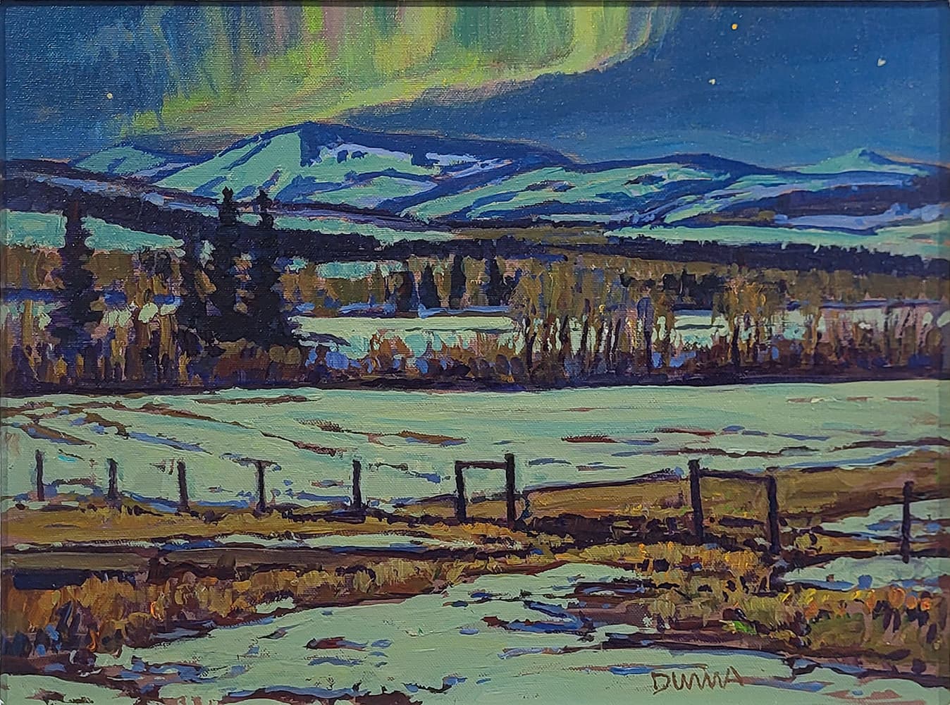 Alberta landscape, Group of Seven, Calgary artist, panorama, Kananaskis, mountains, fall, river, winter, winter light, highway view