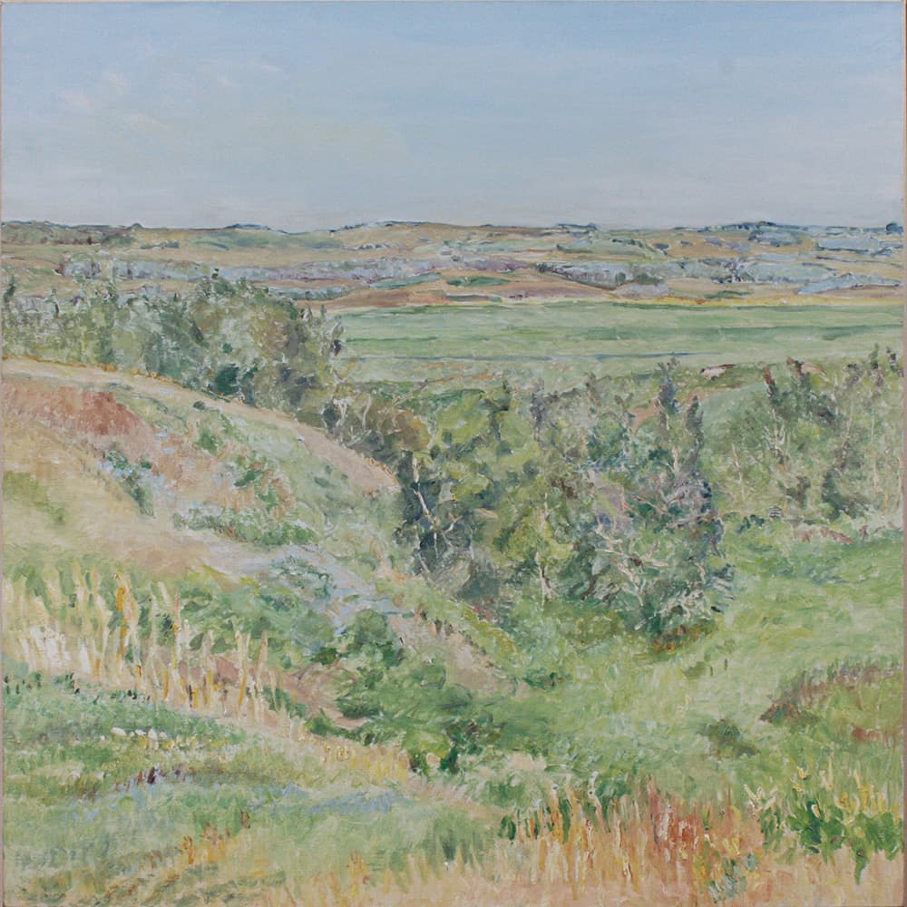 Emma Lake, Saskatoon, Saskatchewan, river, mountain, sky, impressionism,