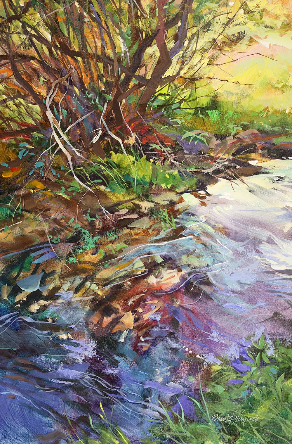 pastel colors, mountain, river, rocky mountains, landscape, moving, bushes