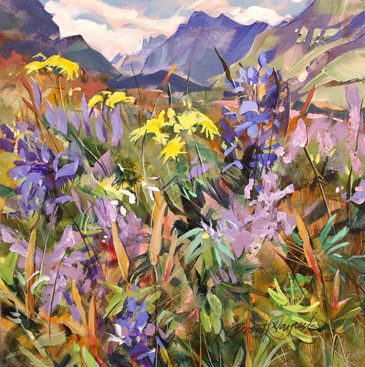 landscape, river, painterly, acrylic, Alberta