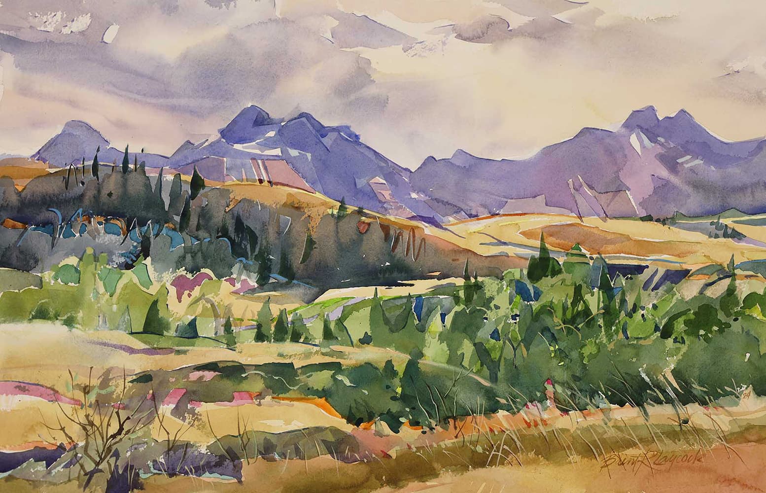 pastel colors, mountain, river, rocky mountains, landscape, moving, Banff