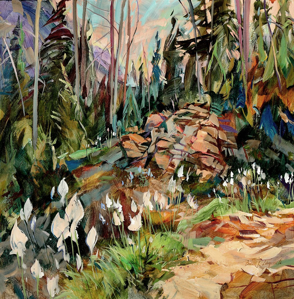 summer flowers, path, forest