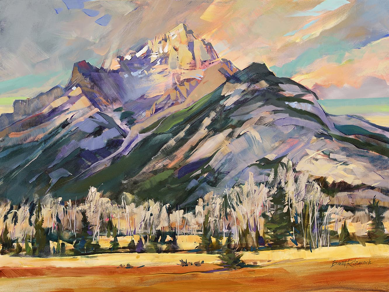 pastel colors, mountain, river, rocky mountains, landscape, moving, Banff