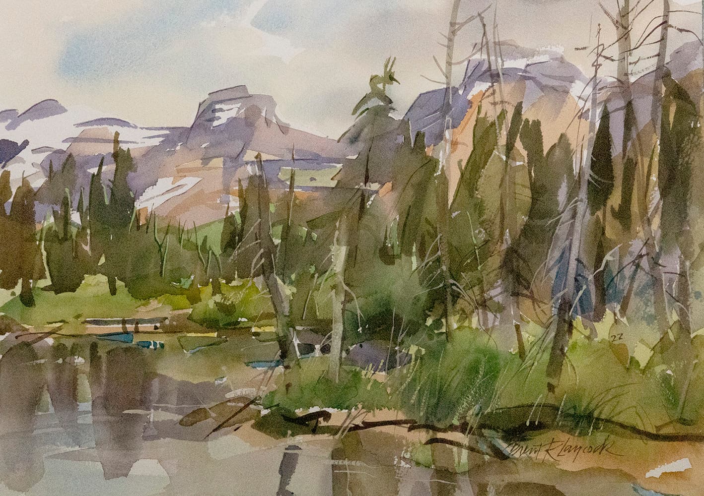 pastel colors, mountain, river, rocky mountains, landscape, moving, Lake, watery, winter