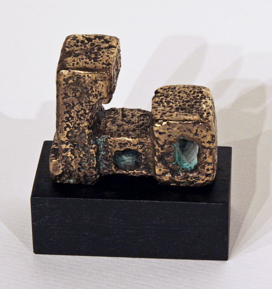 Sculpture, bronze, patina, Elza Mayhew, Limner Group, figurative, mini monument, Egyptian