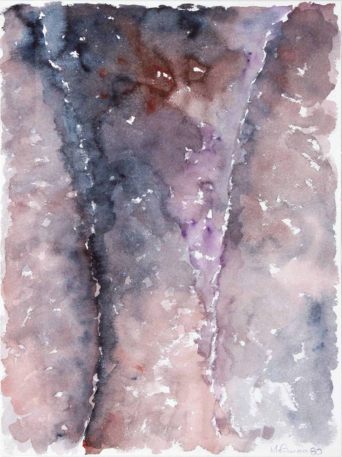 action expressionism, tornado, ravine, purple, watercolor
