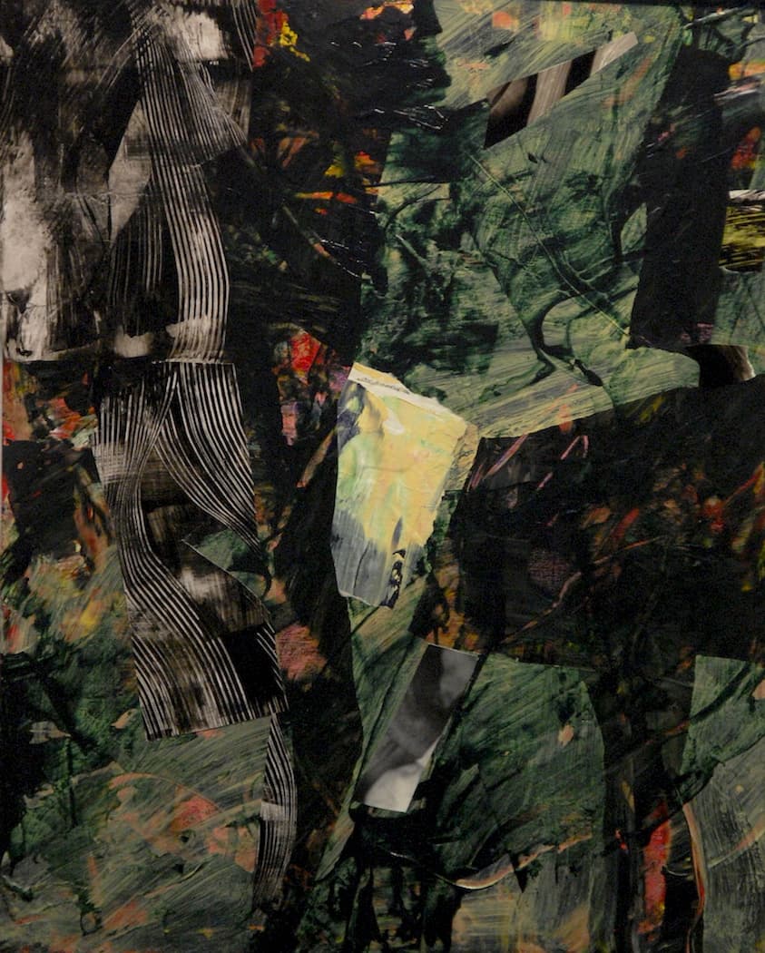 abstraction, layers, triangle, lava lamp, forms, dark, Riopelle, collage