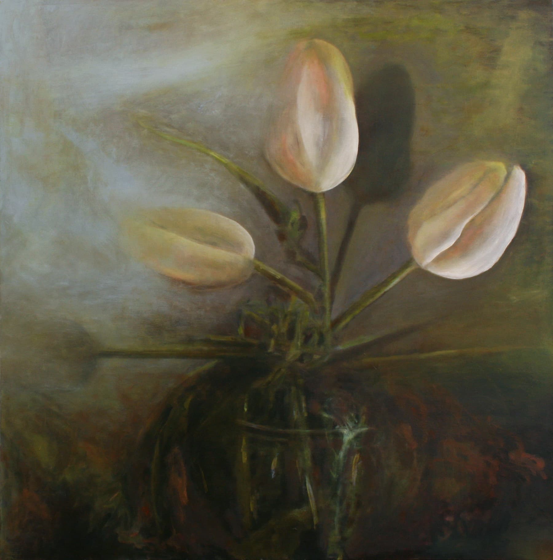 ethereal, dream-like, fantasy, landscape, pink tulips