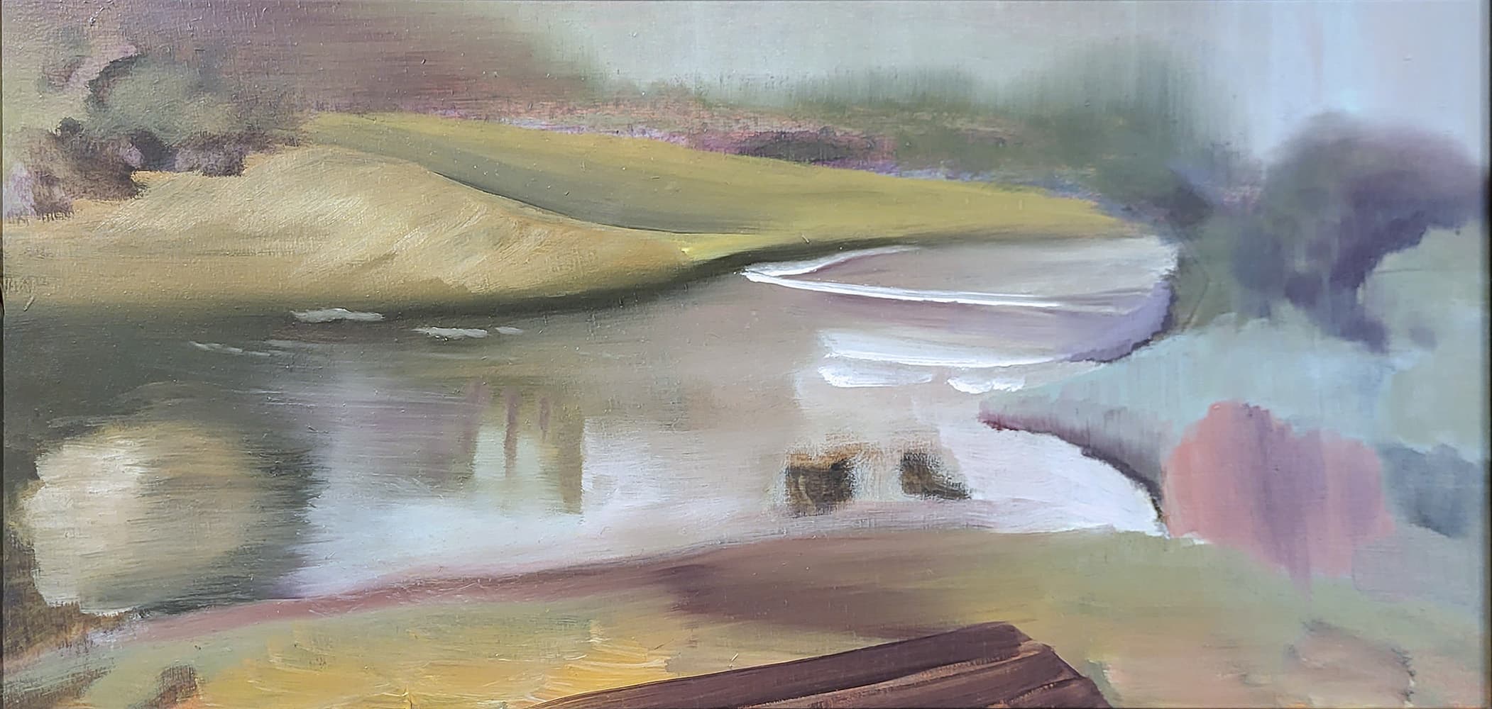 Calgary, Park, Inner City, pastel, oils, water