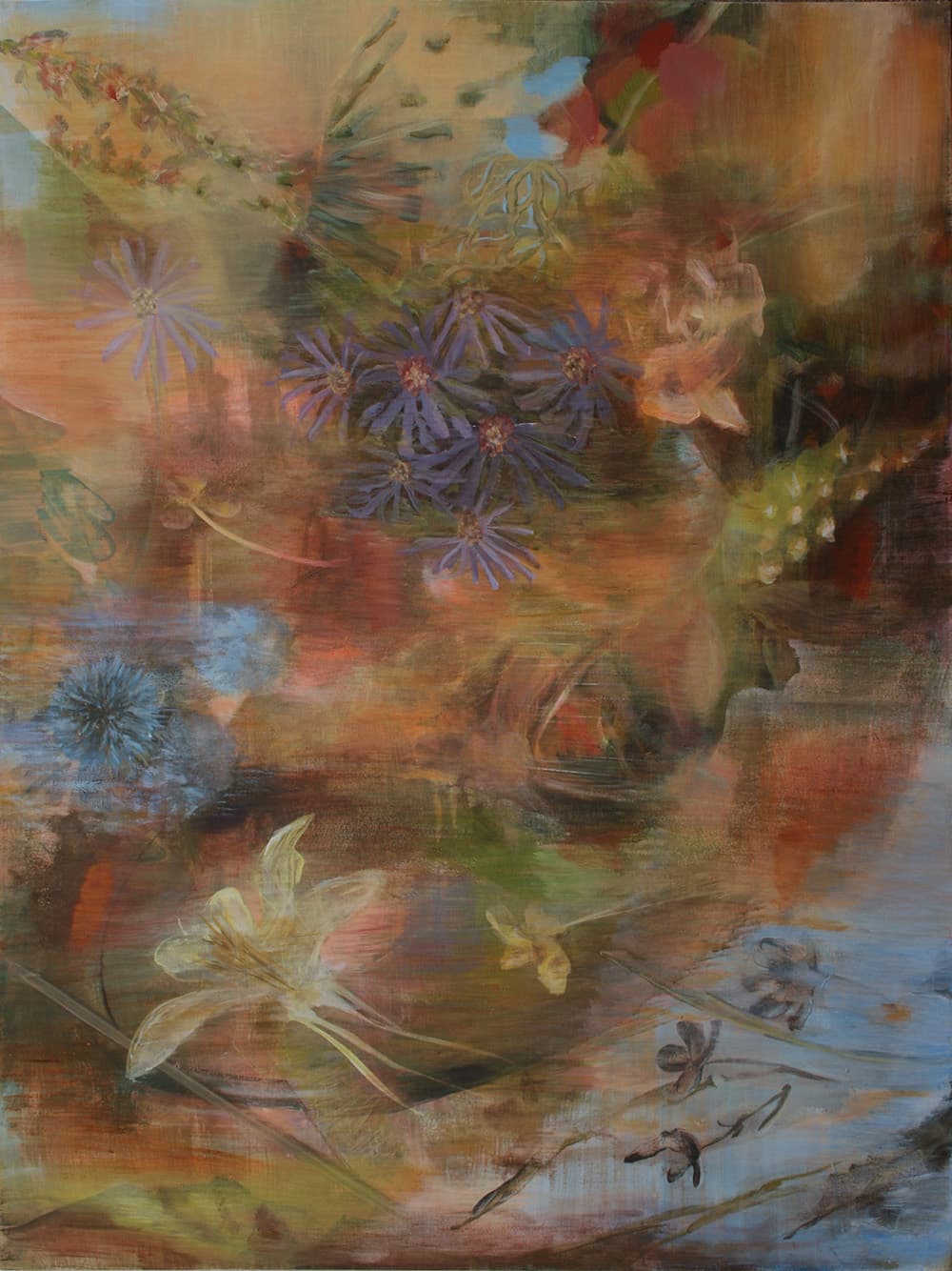 ethereal, dream-like, fantasy, landscape, floral, peonies, garden, night, garden, flowers