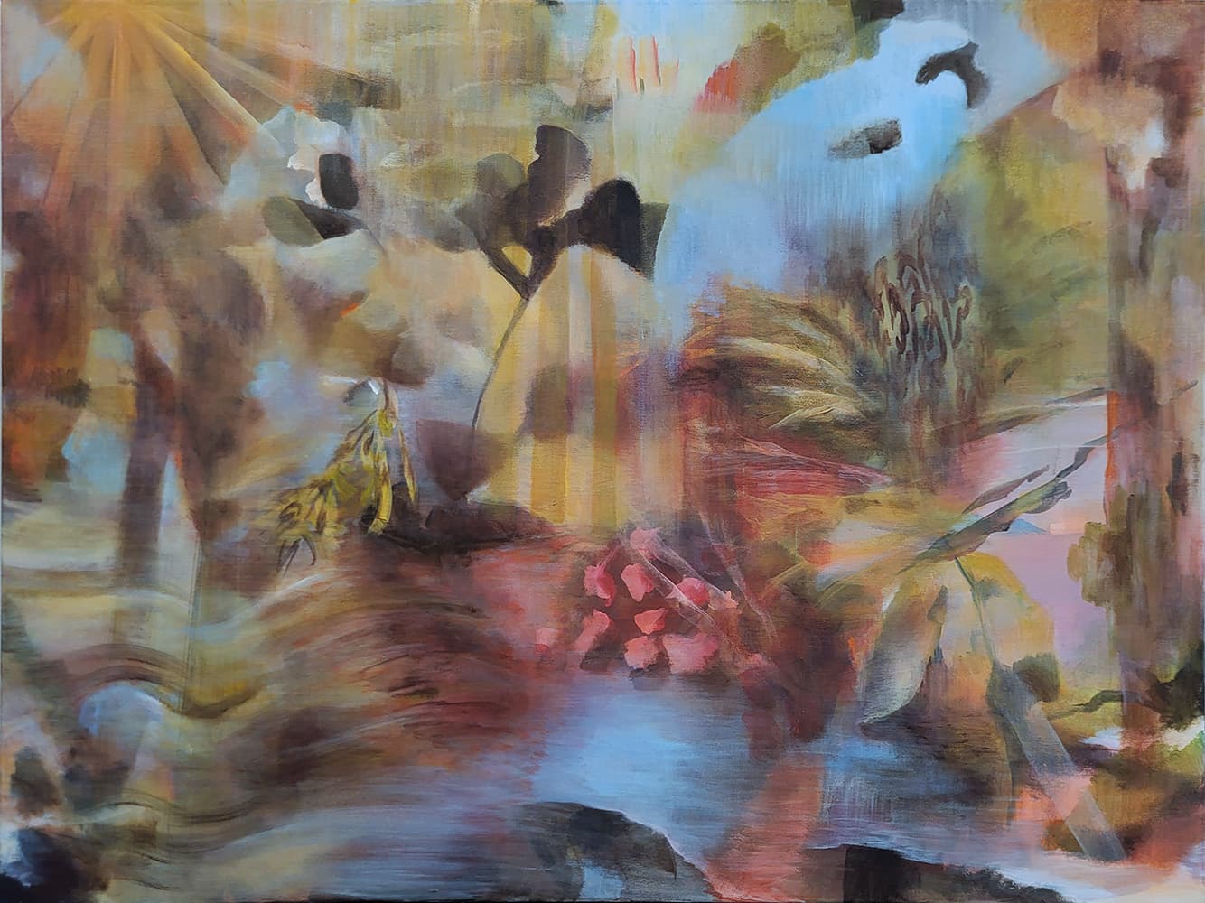 pines, evergreen, ethereal, fantasy, abstraction, garden, seasons