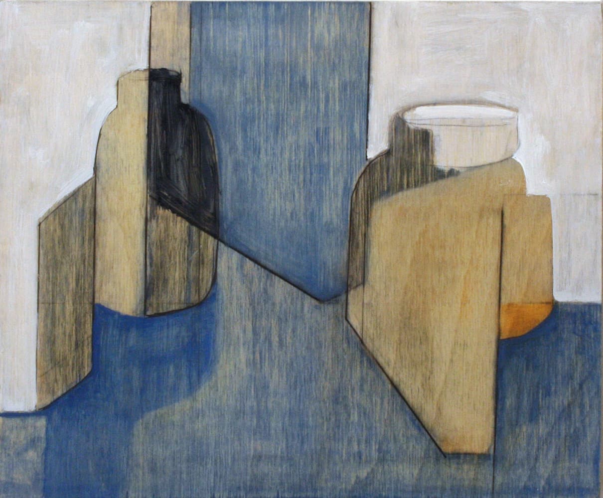 angular, abstract, yellow, pink, flesh-tones, expressionism