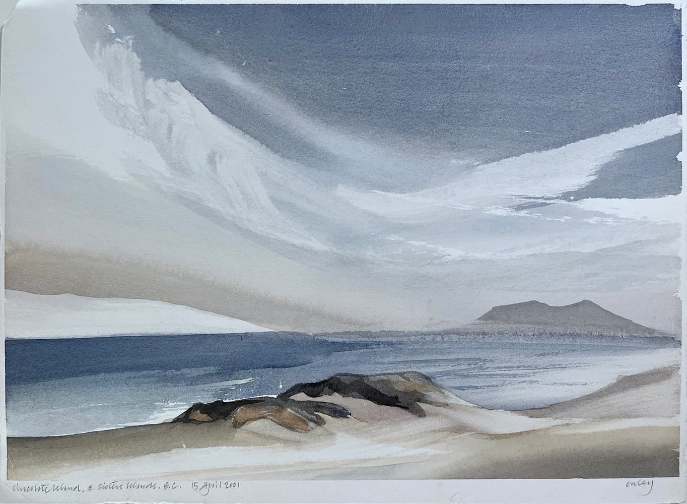 rocks, watercolour, British Columbia, Isle of Man, Canadian, islands, coastal, trees, inlet, water, solitude, Plein Air, Coast