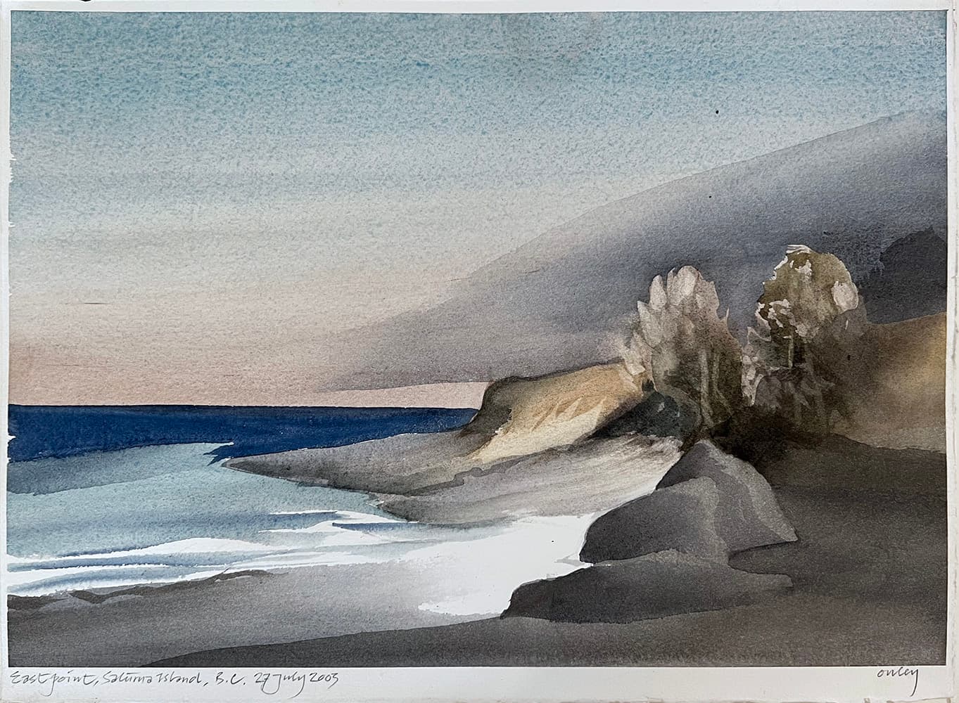 rocks, watercolour, British Columbia, Isle of Man, Canadian, islands, coastal, trees, inlet, water, solitude,Yukon. Plein Air, Ontario