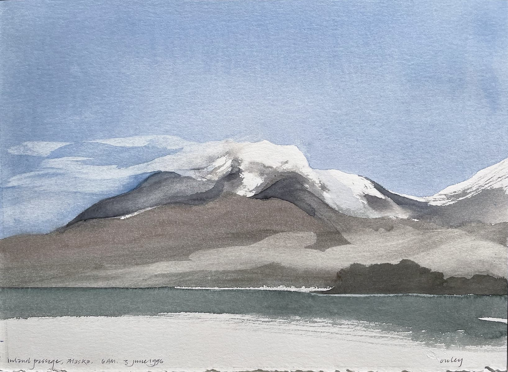 mountain, snow capped, watercolor, United States
