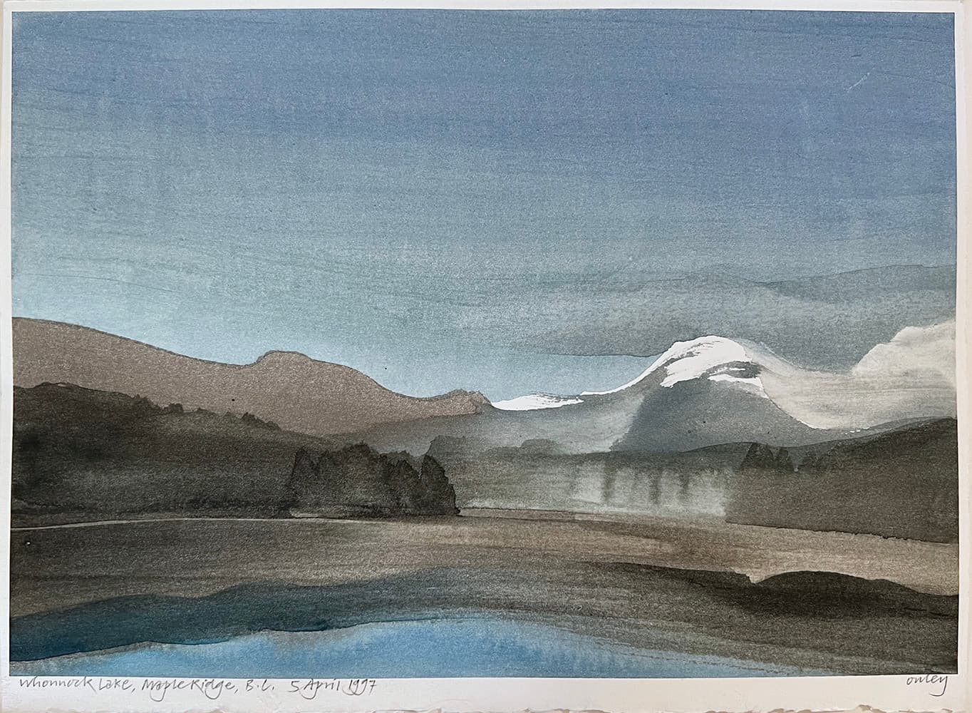 rocks, watercolour, British Columbia, Isle of Man, Canadian, islands, coastal, trees, inlet, water, solitude, Plein Air, lake