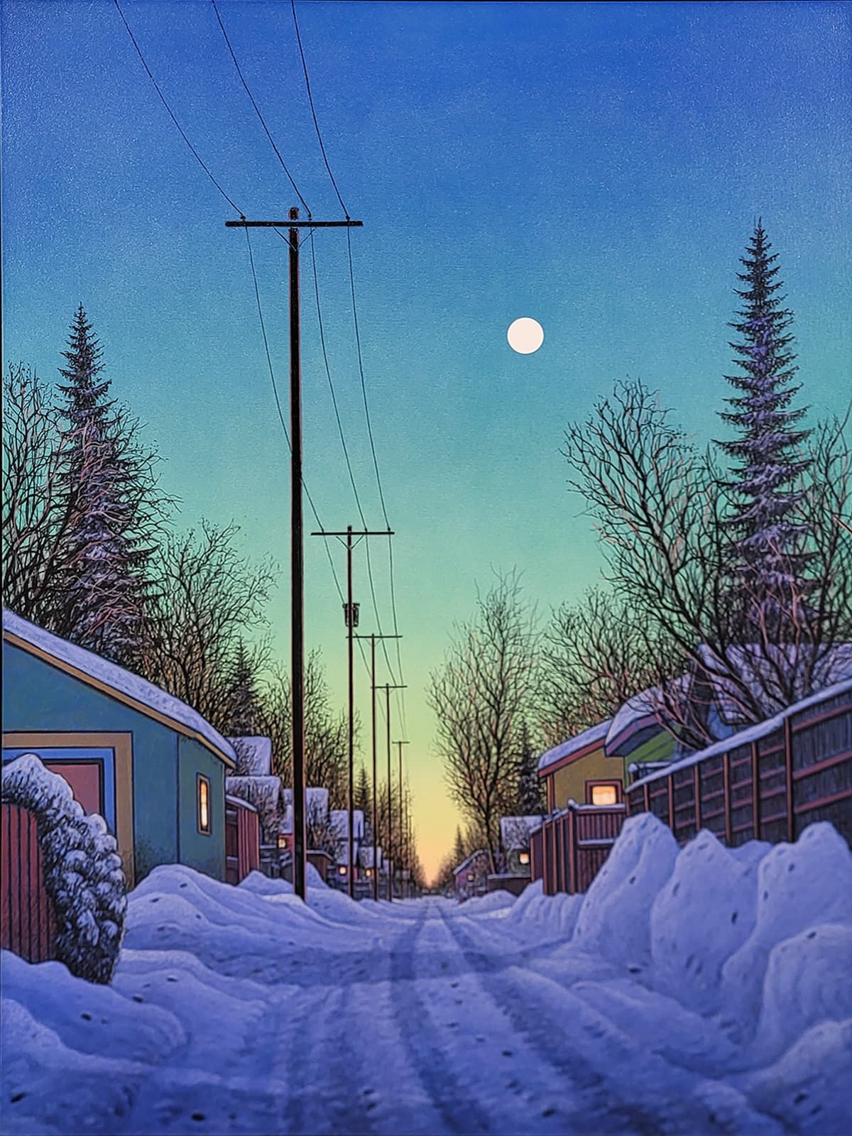 night scene, nocturne, sunset, glow, alley