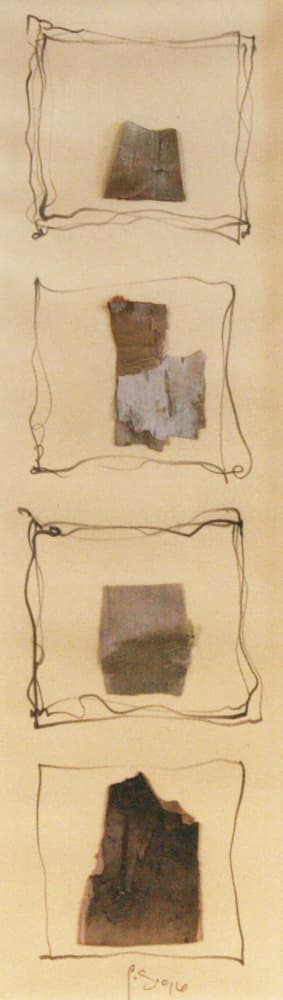 Calgary, abstract, mixed media, drawing, bark, nature, landscape, hidden