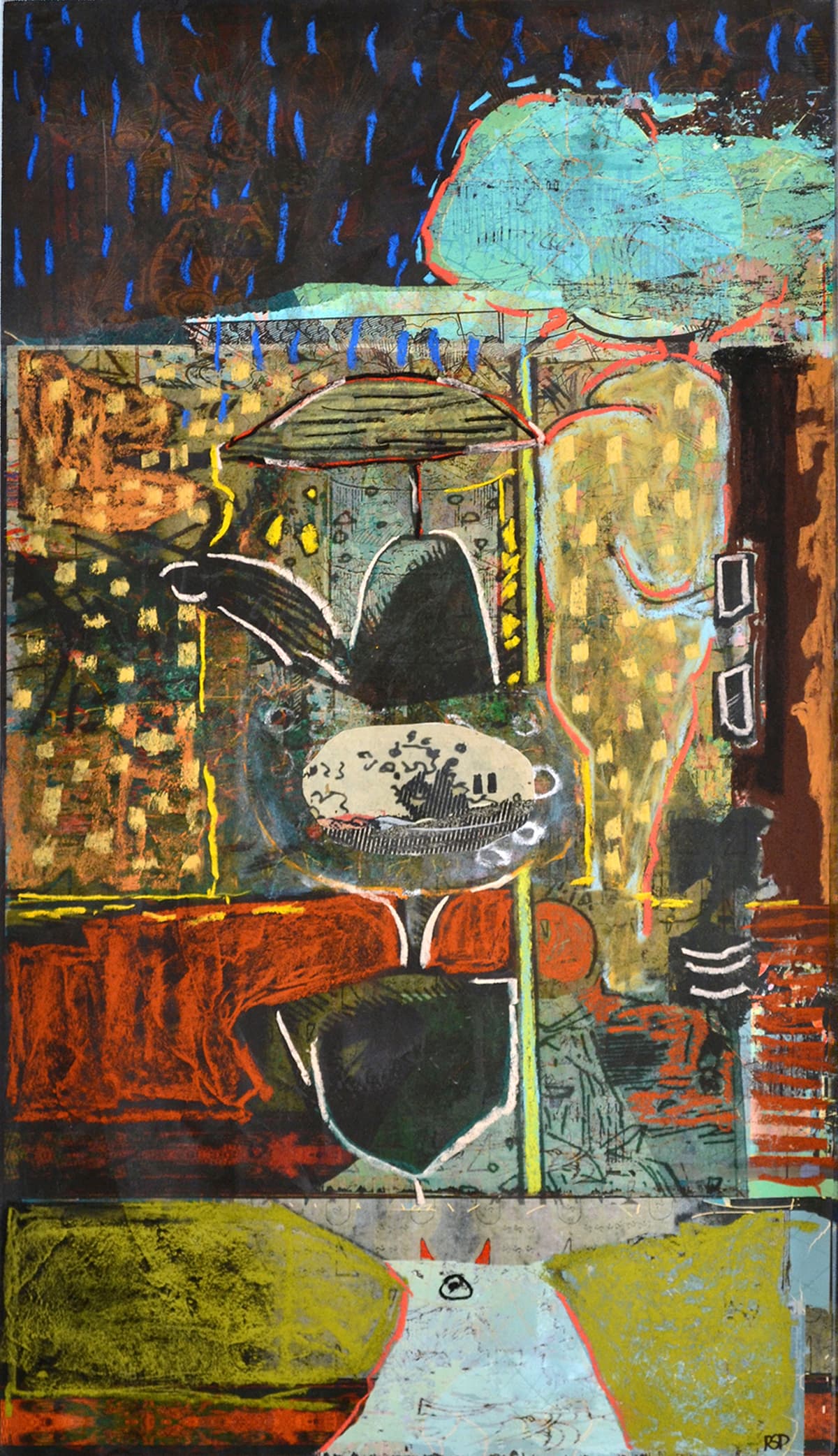 mixed media, abstraction, Alberta artist,layers, folklore, mixed media, Edmonton, pastel, swirl, collage