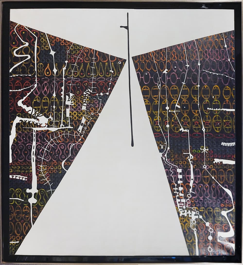 early work, Painters Eleven, abstract expressionist, mixed media, work on paper, influencer, Toronto, art critic, red, emergent, avante garde