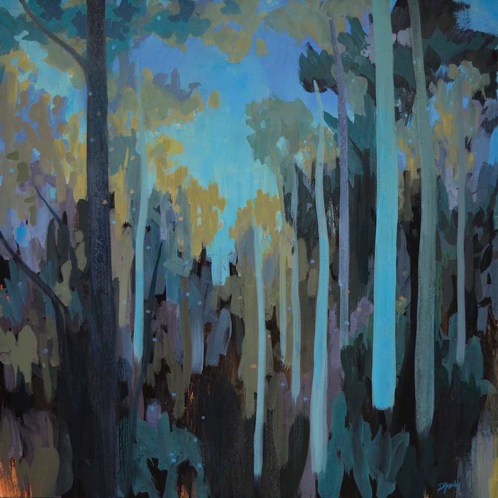 soft colours, off trail, old landscape, sky, opening, trees