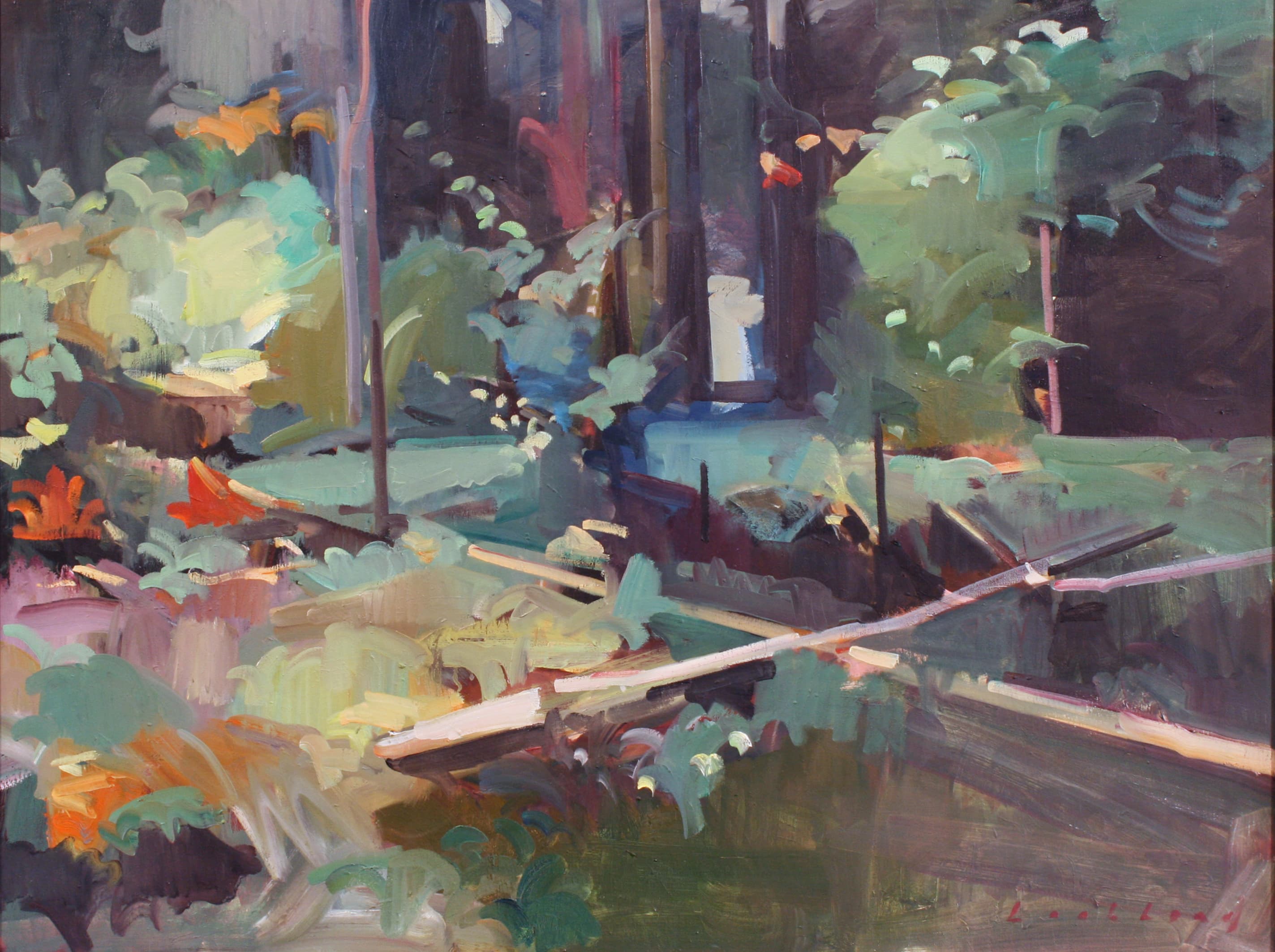 fallen tree, studio view, artist studio, Gatineau, Ontario, Regina Five