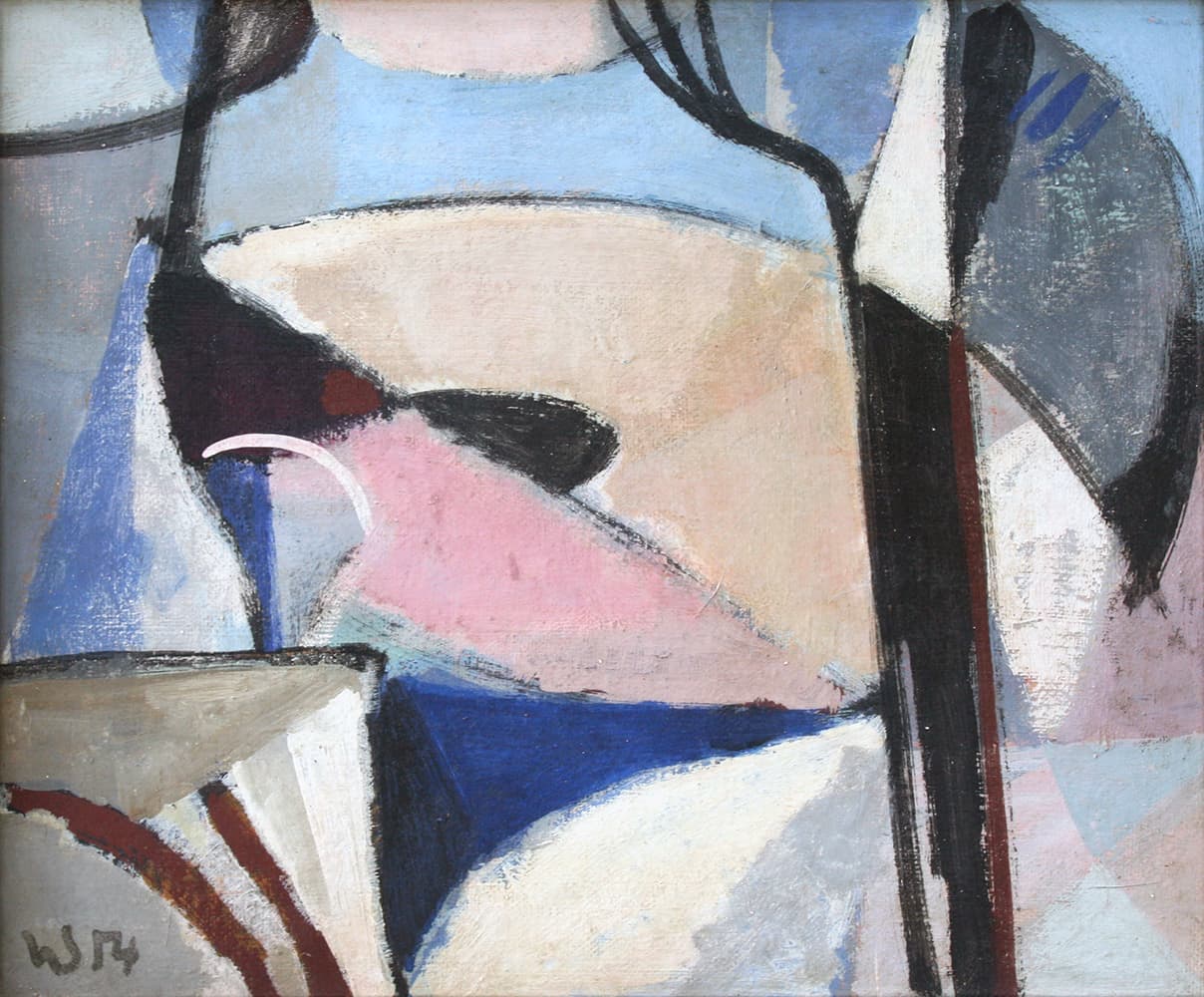 winter landscape, cubist, German, trees, ice