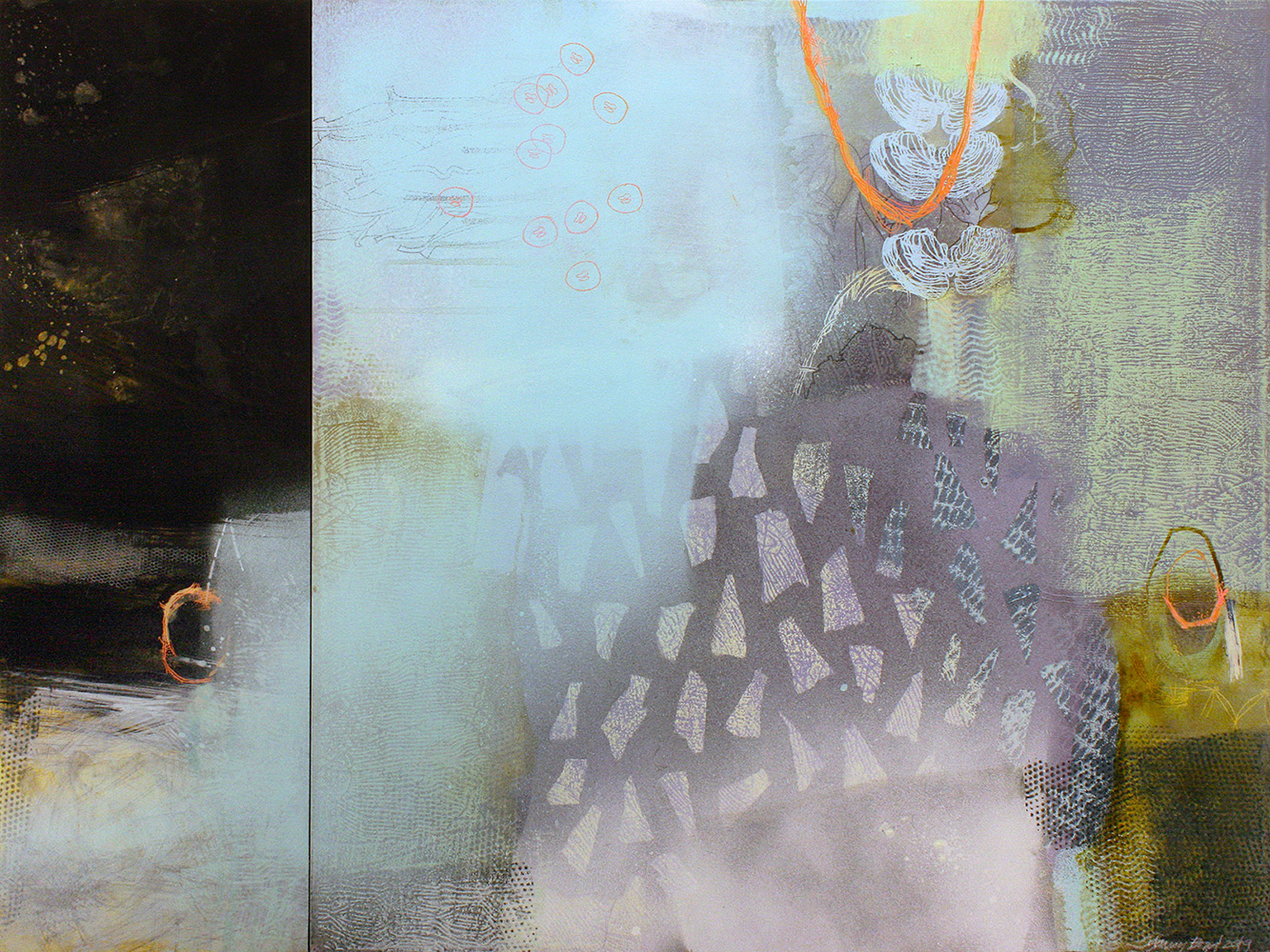 abstraction, change, influence, Egypt, metaphor, botanical, ethereal, diptych