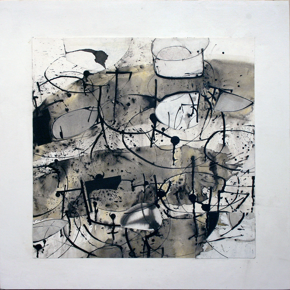 Abstraction, black and white, collage, expressionism, fluid