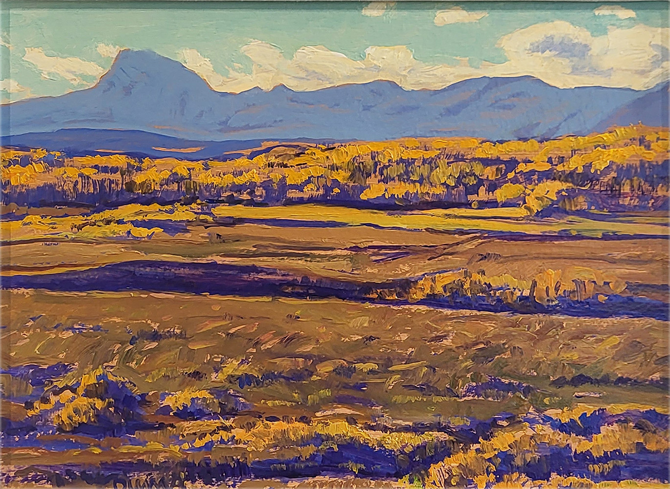 Alberta landscape, Group of Seven, Calgary artist, panorama, Kananaskis, mountains, fall, river, winter, Waterton, Chief Mountain