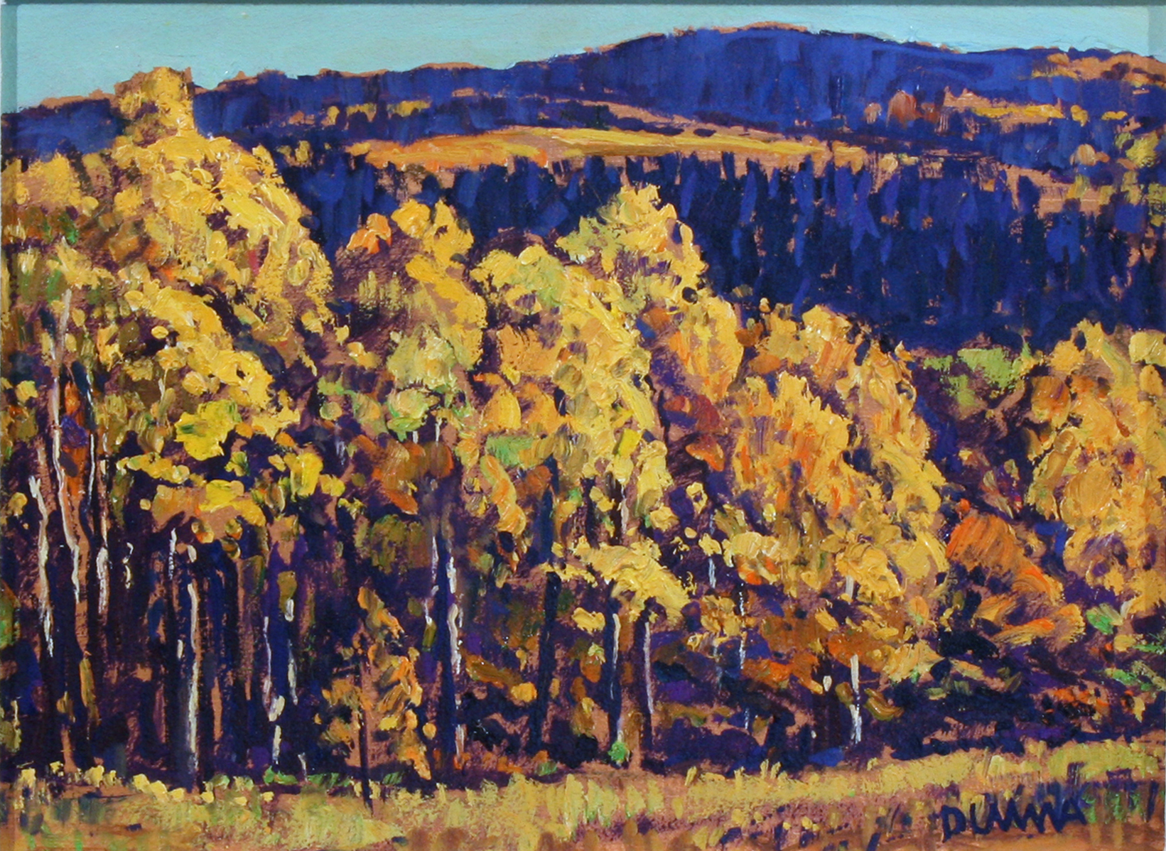 Alberta landscape, autumn, changing colours, Calgary artist, trees, aspens, bright